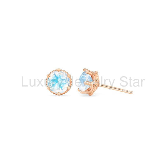 [Evelyn] Vintage Classic Crown Earrings in Moonstone - image 2