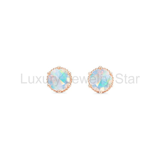 [Evelyn] Vintage Classic Crown Earrings in Opal