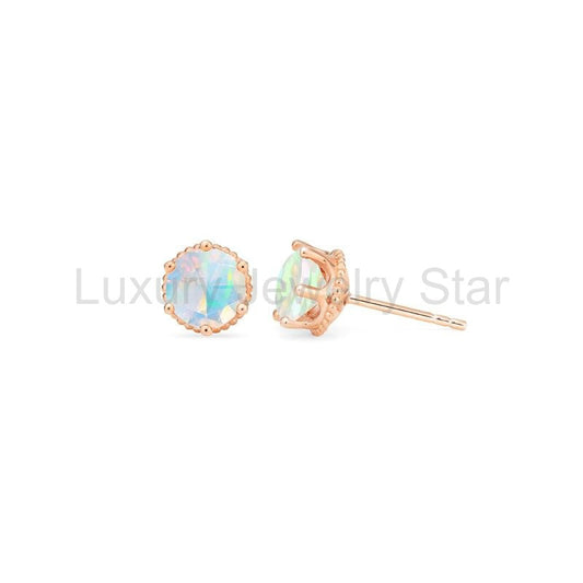 [Evelyn] Vintage Classic Crown Earrings in Opal - image 2