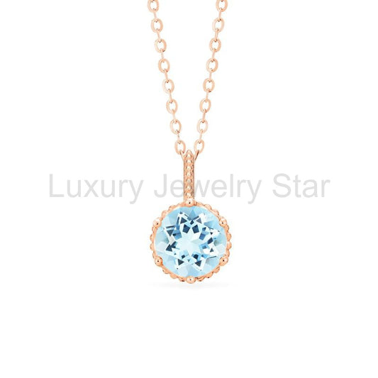 [Evelyn] Vintage Classic Crown Necklace in Aquamarine