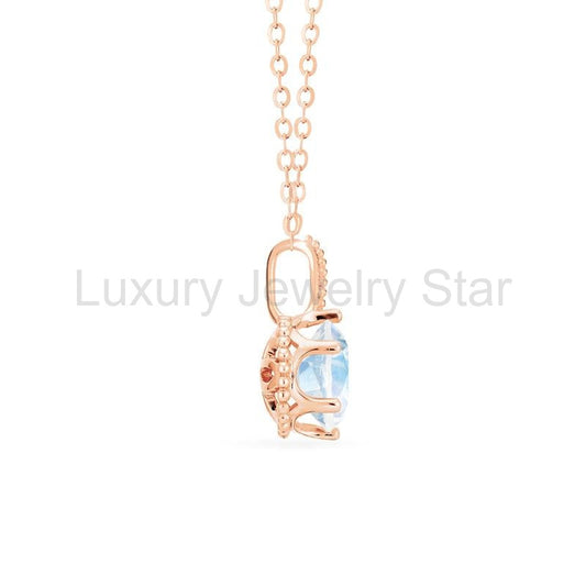 [Evelyn] Vintage Classic Crown Necklace in Moonstone - image 2