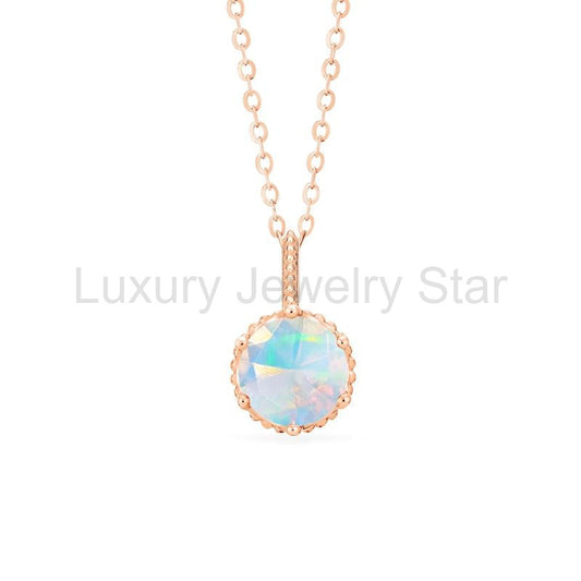 [Evelyn] Vintage Classic Crown Necklace in Opal