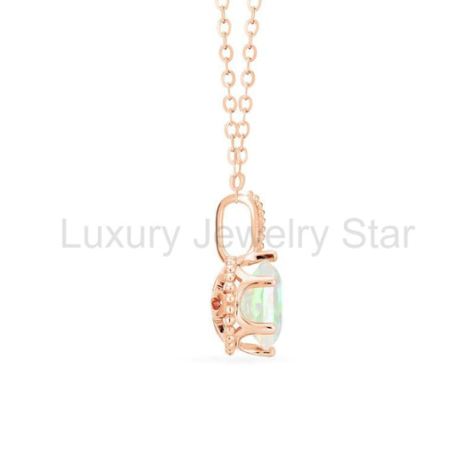 [Evelyn] Vintage Classic Crown Necklace in Opal - image 2