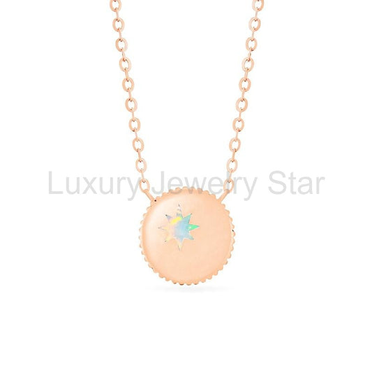 [Luna] Crescent Moon Necklace in Australian Opal - image 2