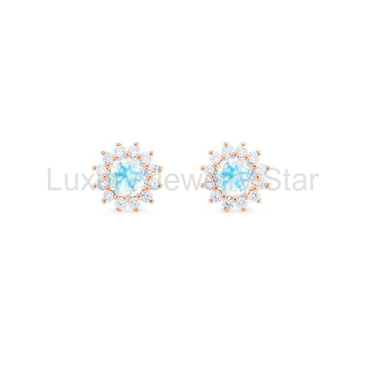 [Rosalie] Vintage Bloom Earrings in Moonstone
