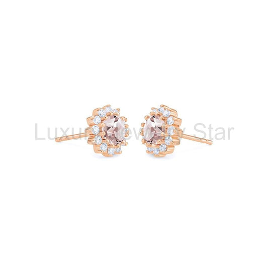 [Rosalie] Vintage Bloom Earrings in Morganite - image 2