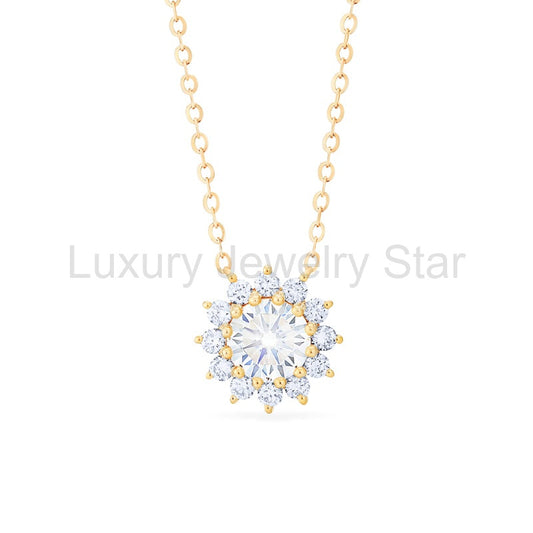 [Rosalie] Vintage Bloom Necklace in Moissanite - image 2