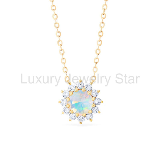 [Rosalie] Vintage Bloom Necklace in Opal - image 2
