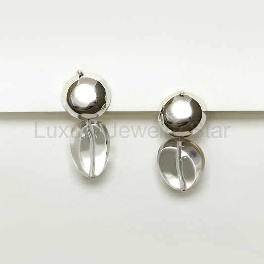 CLEAR QUARTZ DROP EARRING