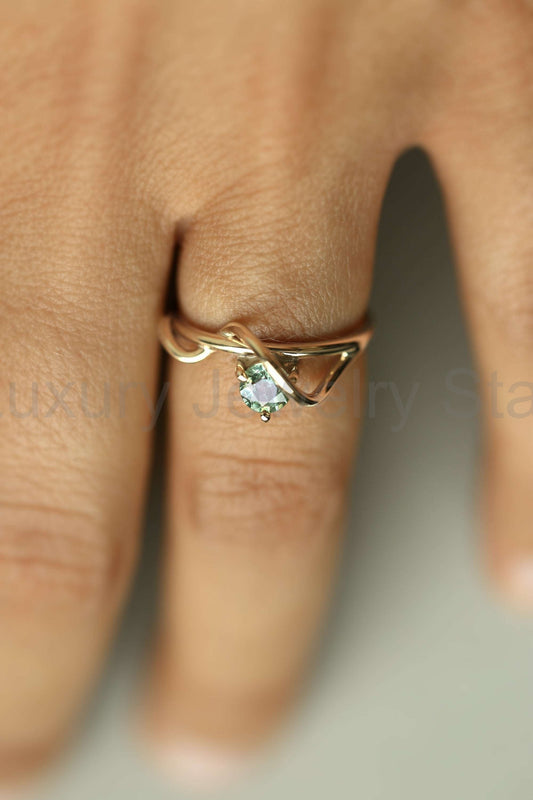 GREEN SAPPHIRE VINE RING - image 2