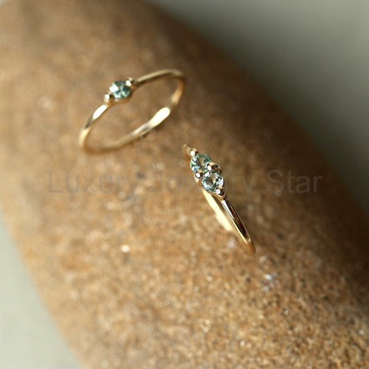 PAIRED GREEN SAPPHIRE RING - image 2