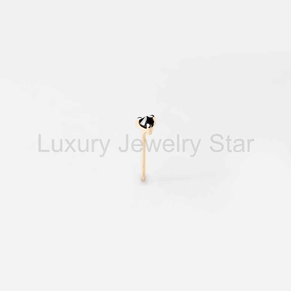 REVERSE BLACK DIAMOND GOLD STUD - image 3