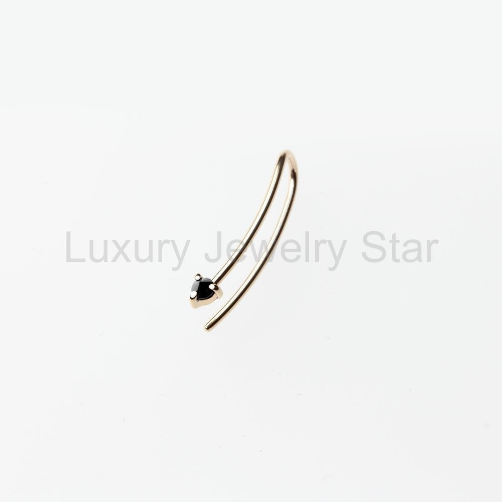 REVERSE BLACK DIAMOND LINE EARRING - image 2