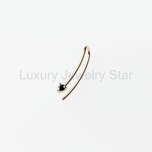 REVERSE BLACK DIAMOND LINE EARRING - image 2
