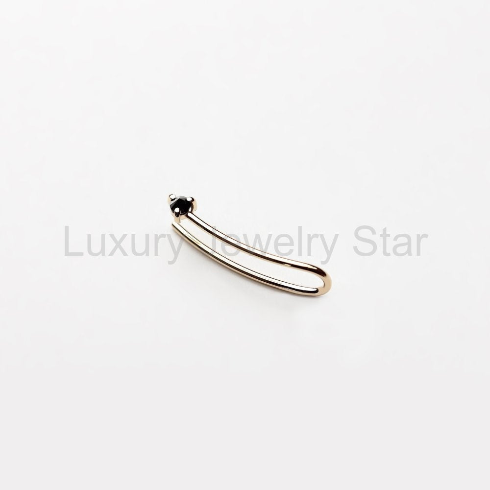 REVERSE BLACK DIAMOND LINE EARRING - image 4