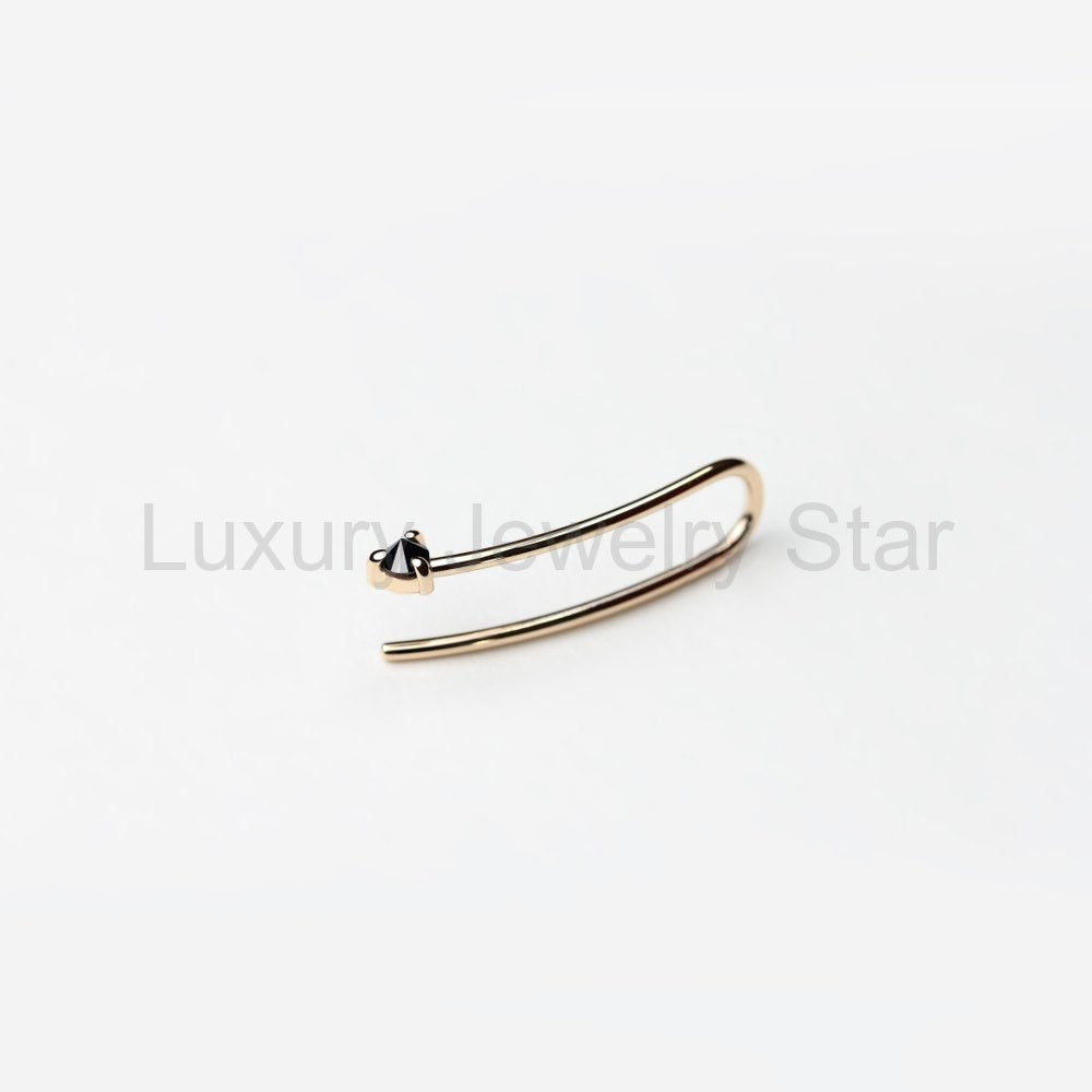 REVERSE BLACK DIAMOND LINE EARRING - image 5