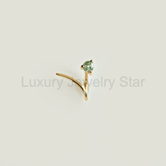 VINE HUG GREEN SAPPHIRE EARRING