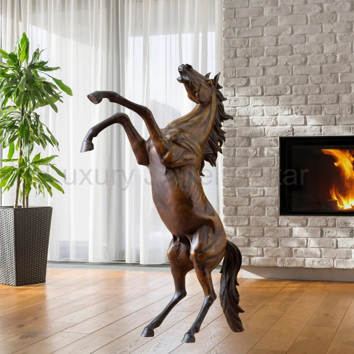 Rearing Horse Bronze Sculpture - image 2