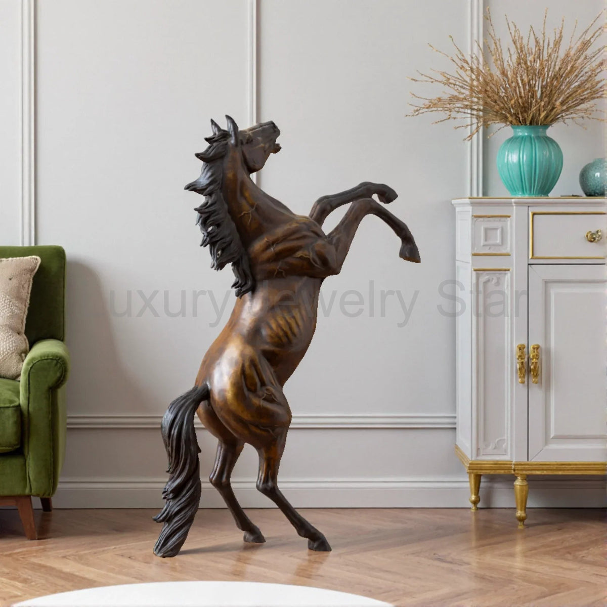 Rearing Horse Bronze Sculpture - image 3