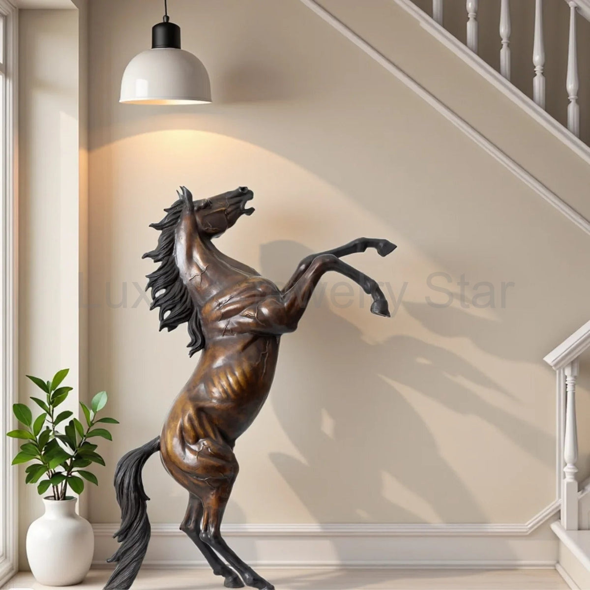 Rearing Horse Bronze Sculpture - image 5