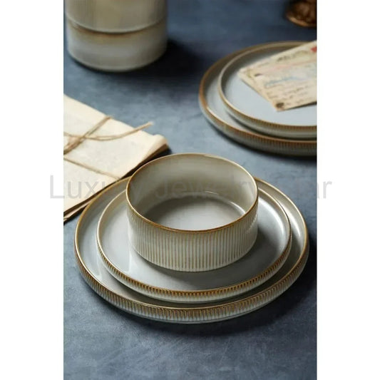 Ribbed Stoneware Dinnerware Set for Four - image 2