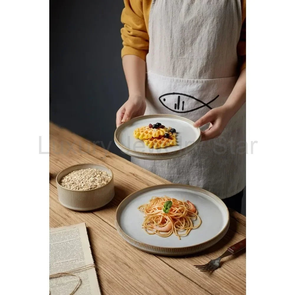 Ribbed Stoneware Dinnerware Set for Four - image 4