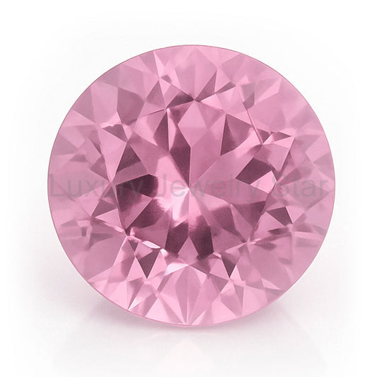 Round Cut Lab Created Pink Sapphire Gemstone