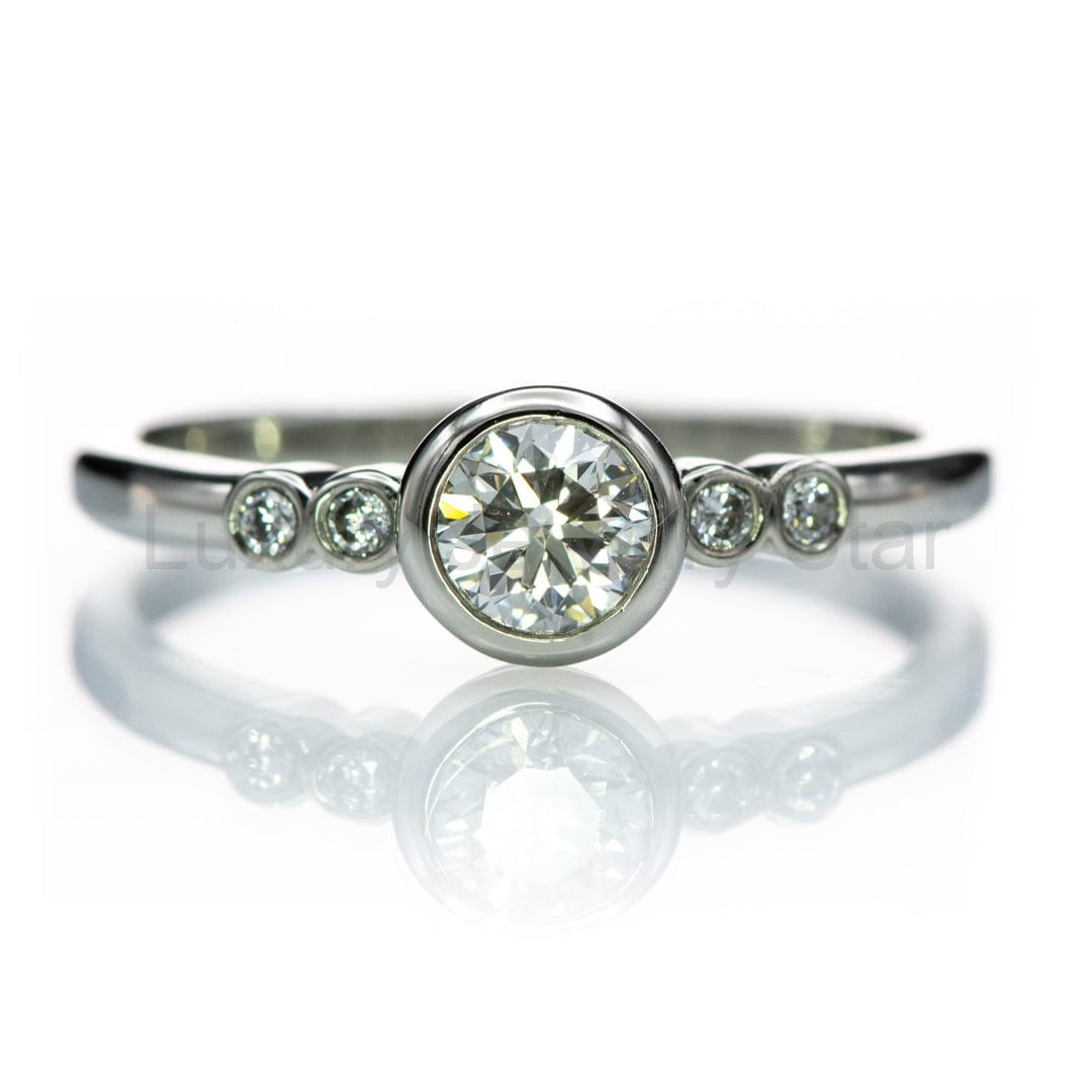 Round Diamond Brooklynn Bezel Set Accented Engagement Ring