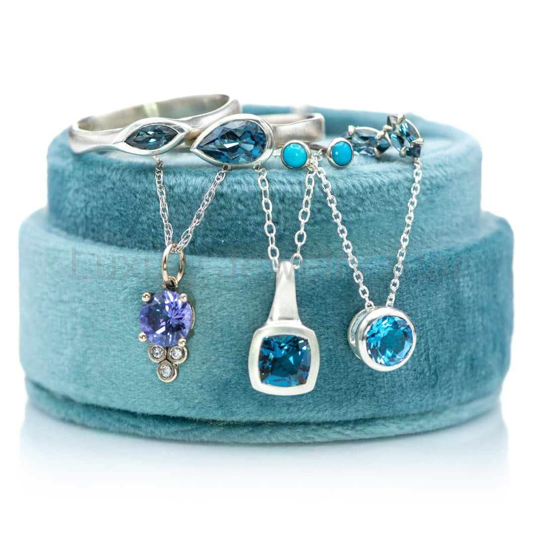 Round Swiss Blue Topaz Sterling Silver Slide Pendant Necklace - image 4