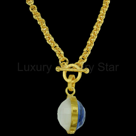 Betty Carré Gisele Necklace | Tanzanite & Mother of Pearl