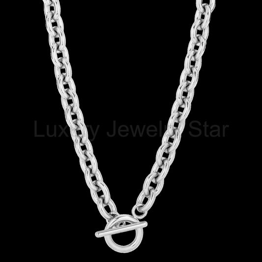 QUDO Cortina Toggle Chain Necklace Silver