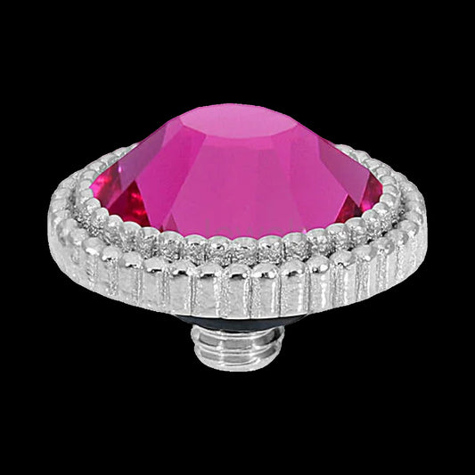 QUDO Fabero Flat Top Silver | Pink Crystal Collection