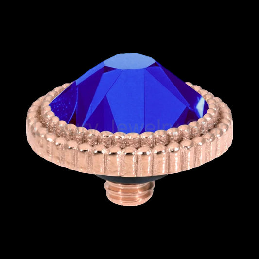 QUDO Flat Fabero Top Rose Gold | Blue Crystal Collection
