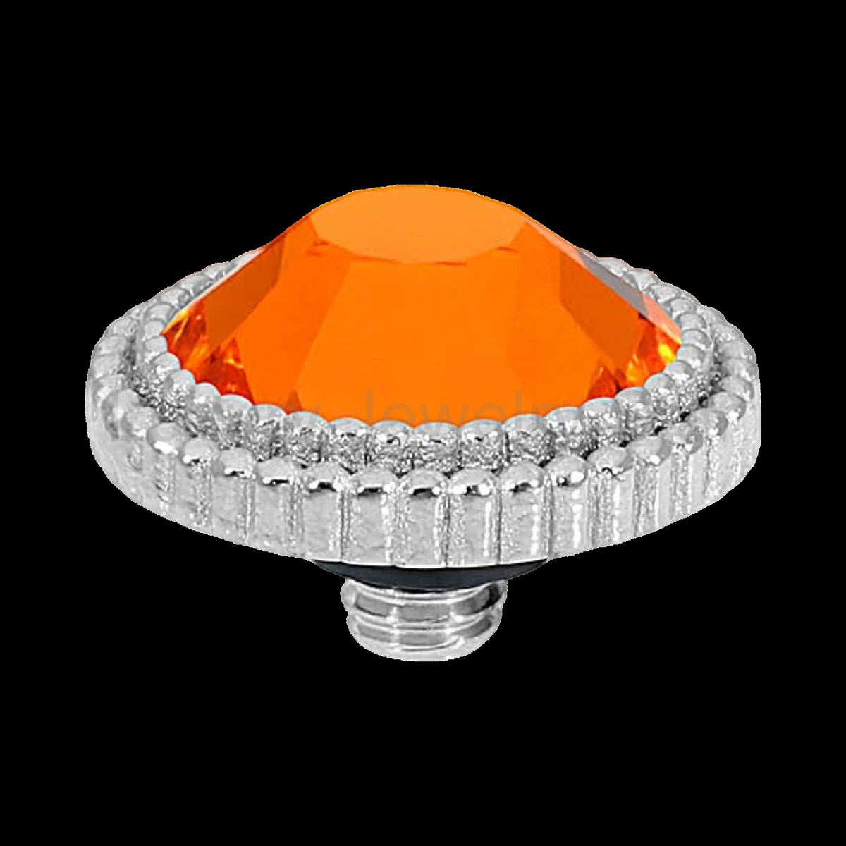 QUDO Flat Fabero Top Silver | Red & Orange Crystal Collection