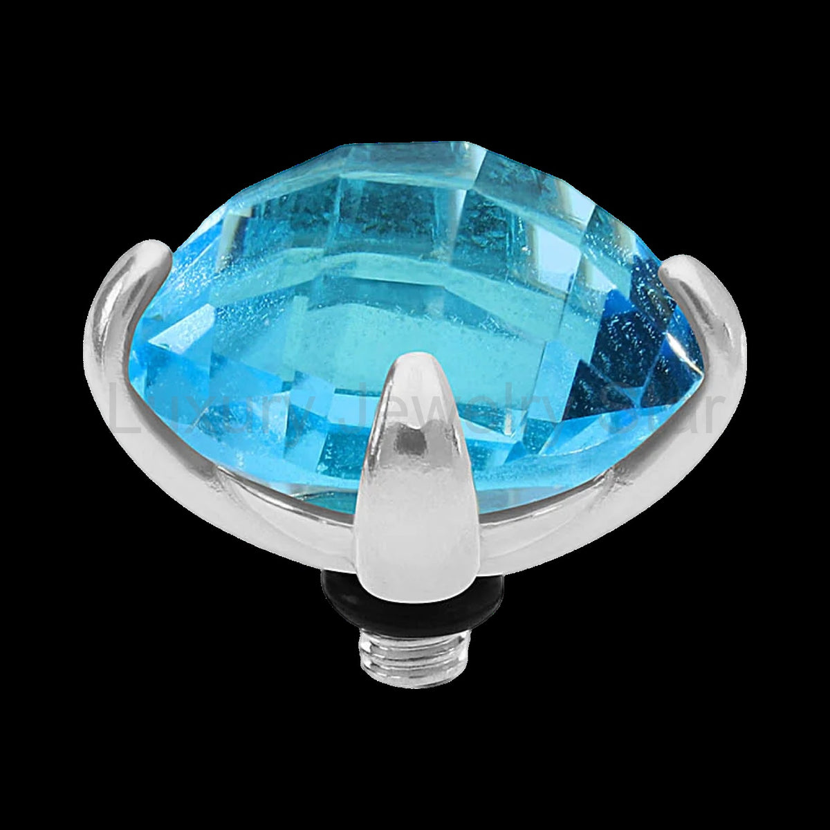 QUDO Seano Top 0.51" Silver | Blue Crystal Collection