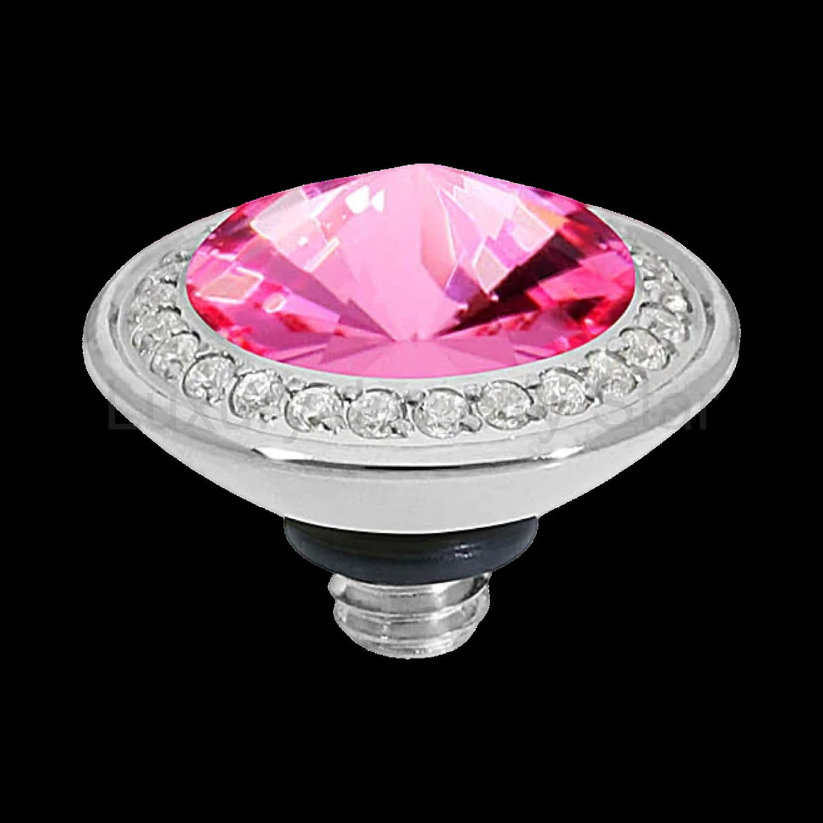 QUDO Tondo Deluxe Top 0.35" Silver | Pink Crystal Collection - image 2