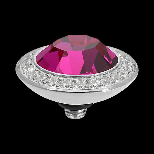 QUDO Tondo Deluxe Top 0.51" Silver | Pink Crystal Collection