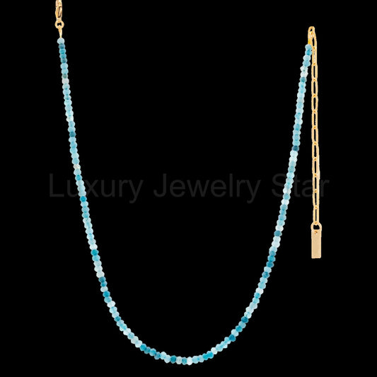 TOVA Padme Necklace | Teal Beaded Statement Necklace