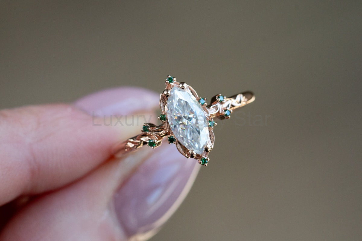 Ready to Ship- Size 8.5, 14k rose gold Briar Rose Halo - image 3