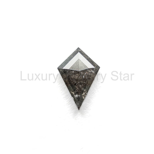 .65 Carat Black Salt and Pepper Rose Cut Kite Diamond