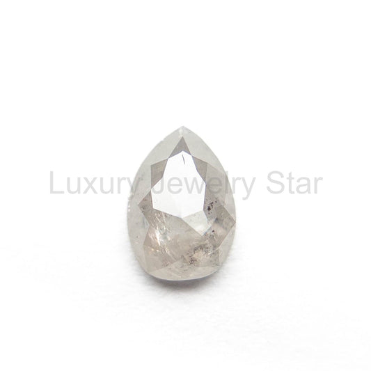 .65 Carat Icy Salt and Pepper Rose Cut Pear Diamond