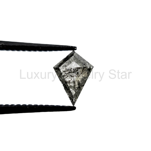 .66 Carat Salt and Pepper Rose Cut Kite Diamond - image 2