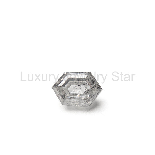 .67 Carat Canadian Salt and Pepper Double Cut Hexagon Diamond