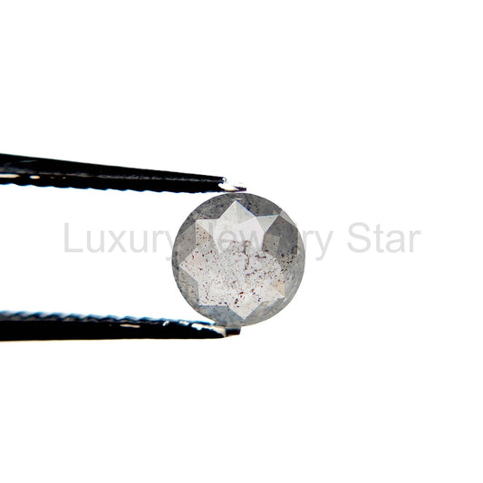 .68 Carat Icy Salt and Pepper Rose Cut Round Diamond - image 2