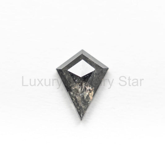 .69 Carat Salt and Pepper Rose Cut Kite Diamond