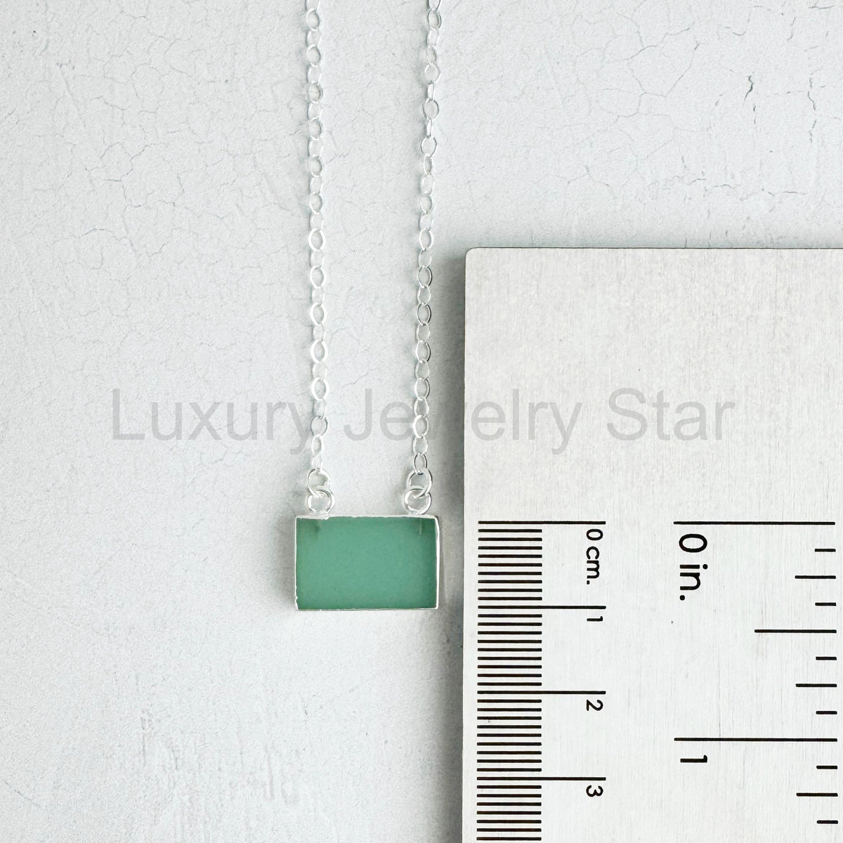 Aqua Chalcedony Bar Necklace - image 7