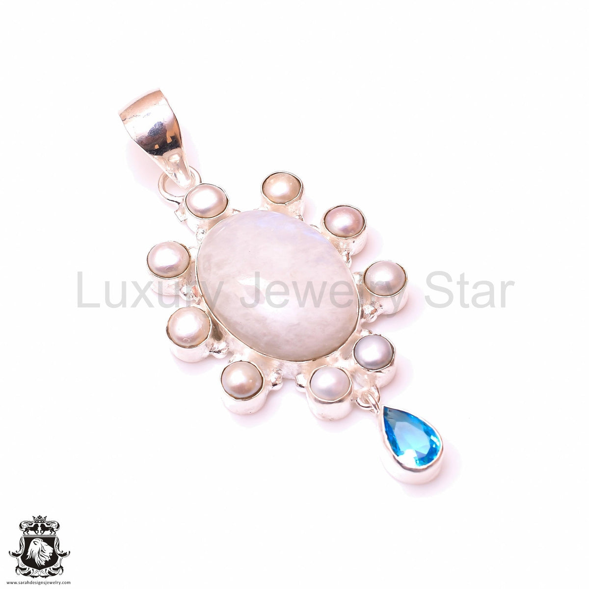 Rainbow Moonstone Pendant & 3MM Italian Chain P10016 - image 3