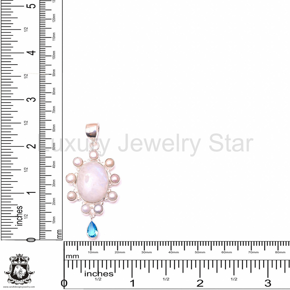 Rainbow Moonstone Pendant & 3MM Italian Chain P10016 - image 4