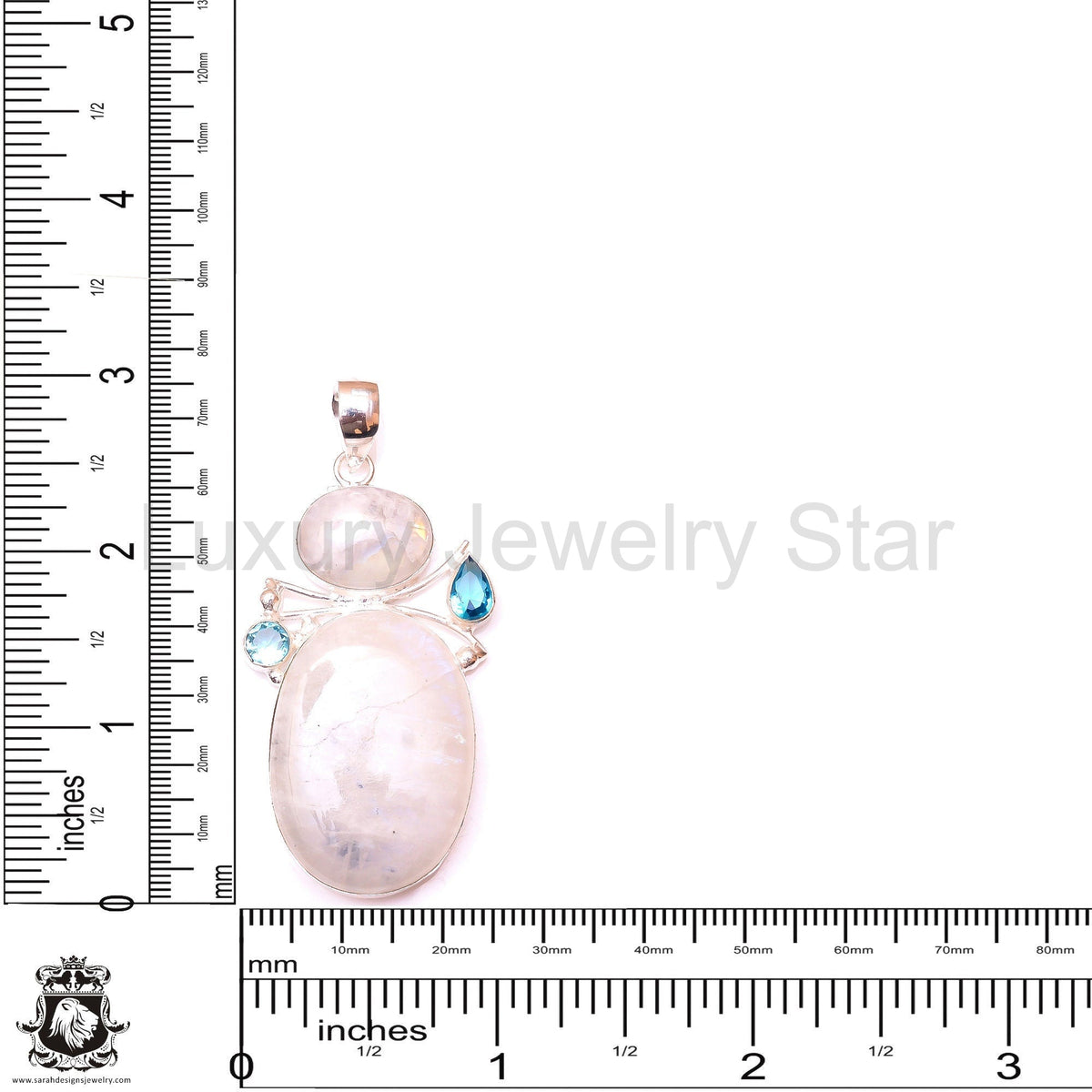 Rainbow Moonstone Pendant & 3MM Italian Chain P10050 - image 4