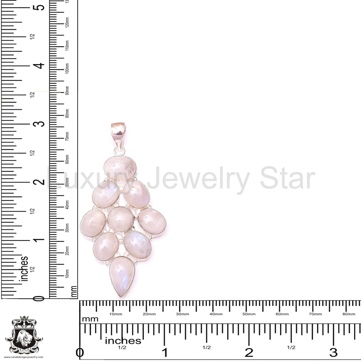 Rainbow Moonstone Pendant & 3MM Italian Chain P9773 - image 4
